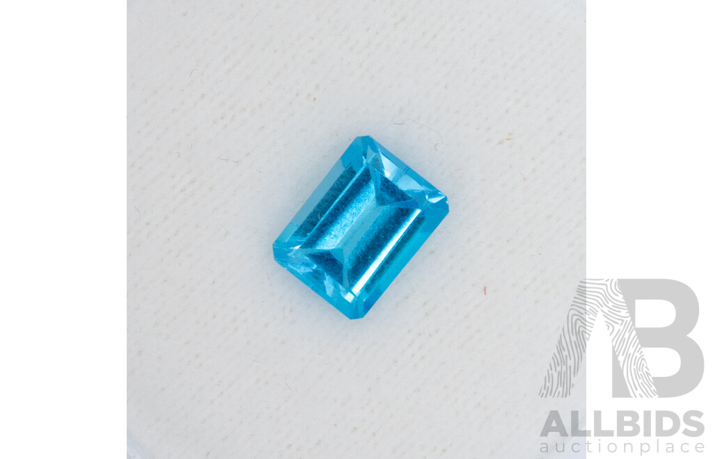 Swiss Blue Topaz, Natural Unset Emerald Cut Gemstone, 2.90CT
