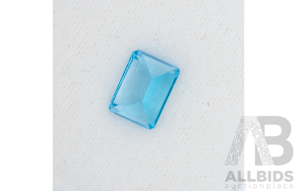 Swiss Blue Topaz, Natural Unset Emerald Cut Gemstone, 2.90CT