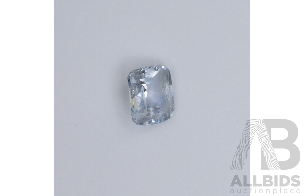 Sapphire, Palest Blue, Unset Natural Emerald Cut Gemstone, 1.10ct