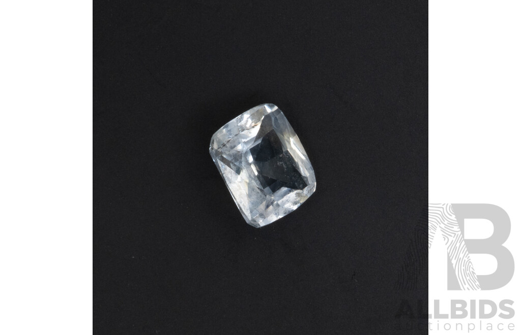 Sapphire, Palest Blue, Unset Natural Emerald Cut Gemstone, 1.10ct