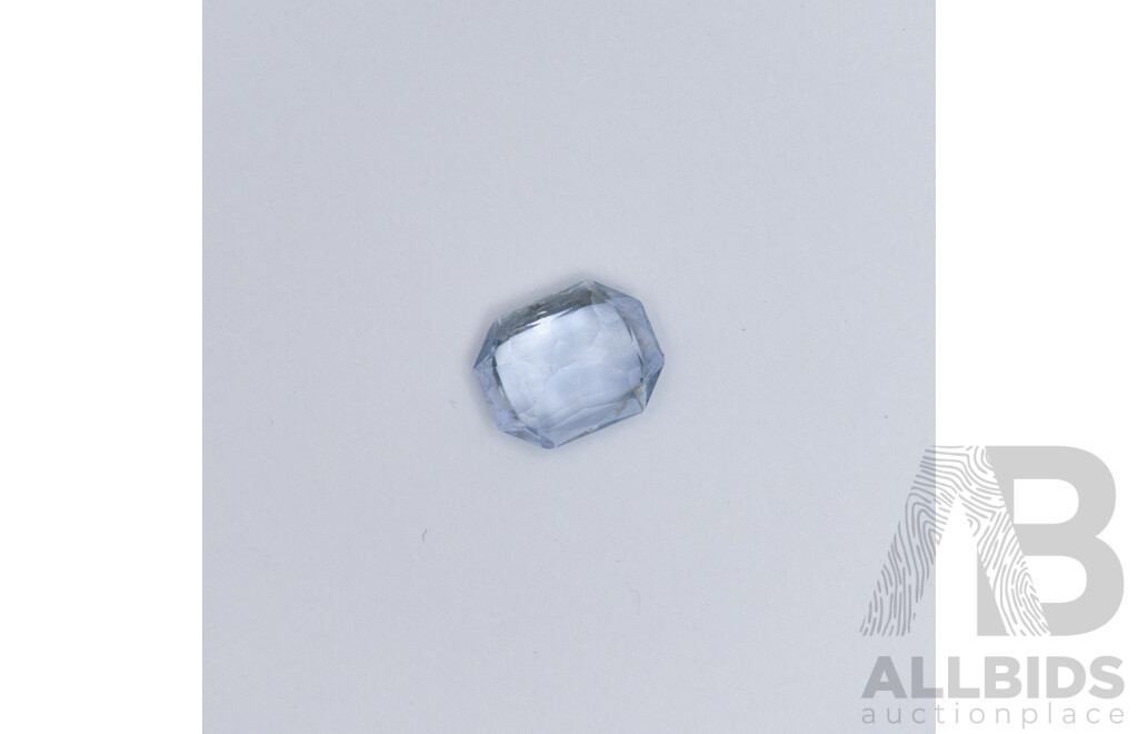 Corundum Sapphire, Very Light Blue, Natural Unset Emerald Cut Gemstone, 1.15ct