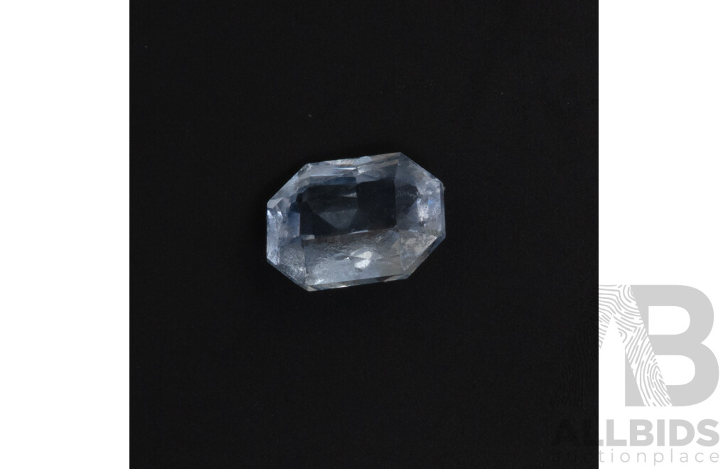 Corundum Sapphire, Very Light Blue, Natural Unset Emerald Cut Gemstone, 1.15ct