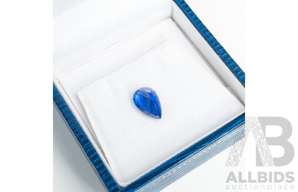 Blue Sapphire, Natural Corundum Pear Cut Gemstone, Origin Sri Lanka, 2.70ct - AGTL & IGL Reports