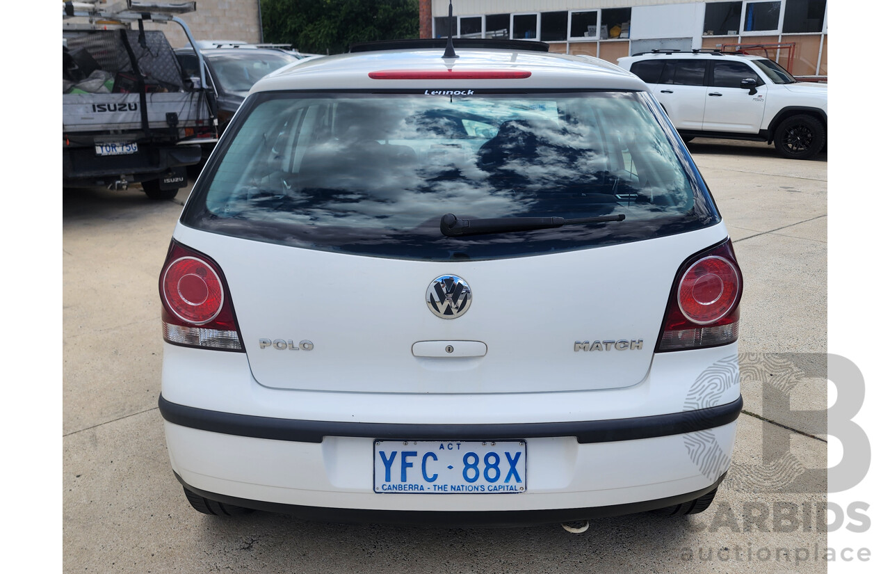 8/2007 Volkswagen Polo Match 9N MY07 UPGRADE 5d Hatchback White 1.6L