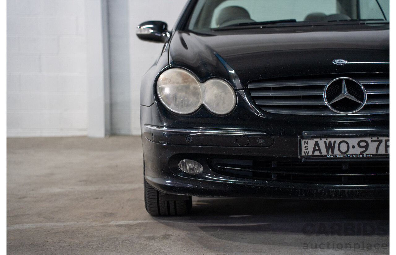 2/2005 Mercedes-Benz CLK200K Elegance C209 2d Coupe Obsidian Black Metallic Supercharged 1.8L