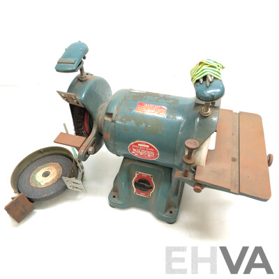 Vintage Waldown 1/2 HP 7 Inch Electric Bench Grinder