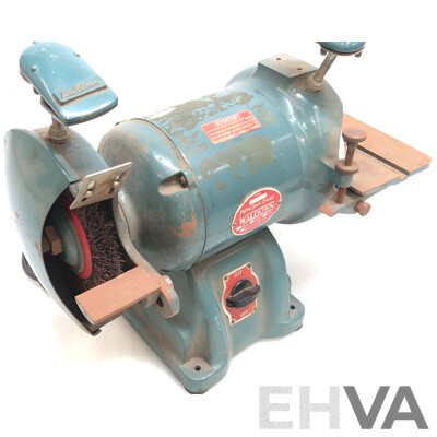 Vintage Waldown 1/2 HP 7 Inch Electric Bench Grinder