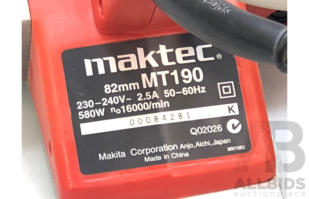 Maktec 580 Watt Electric 82mm Planer