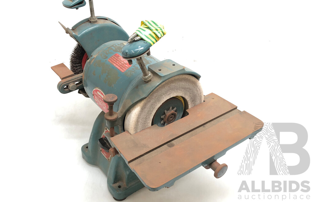 Vintage Waldown 1/2 HP 7 Inch Electric Bench Grinder