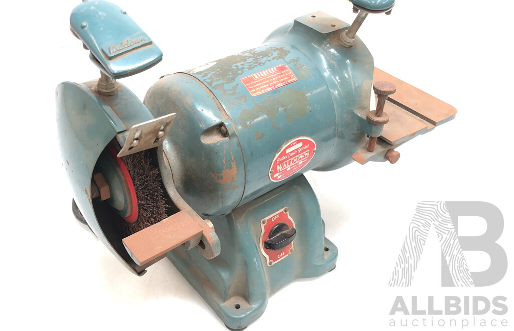 Vintage Waldown 1/2 HP 7 Inch Electric Bench Grinder