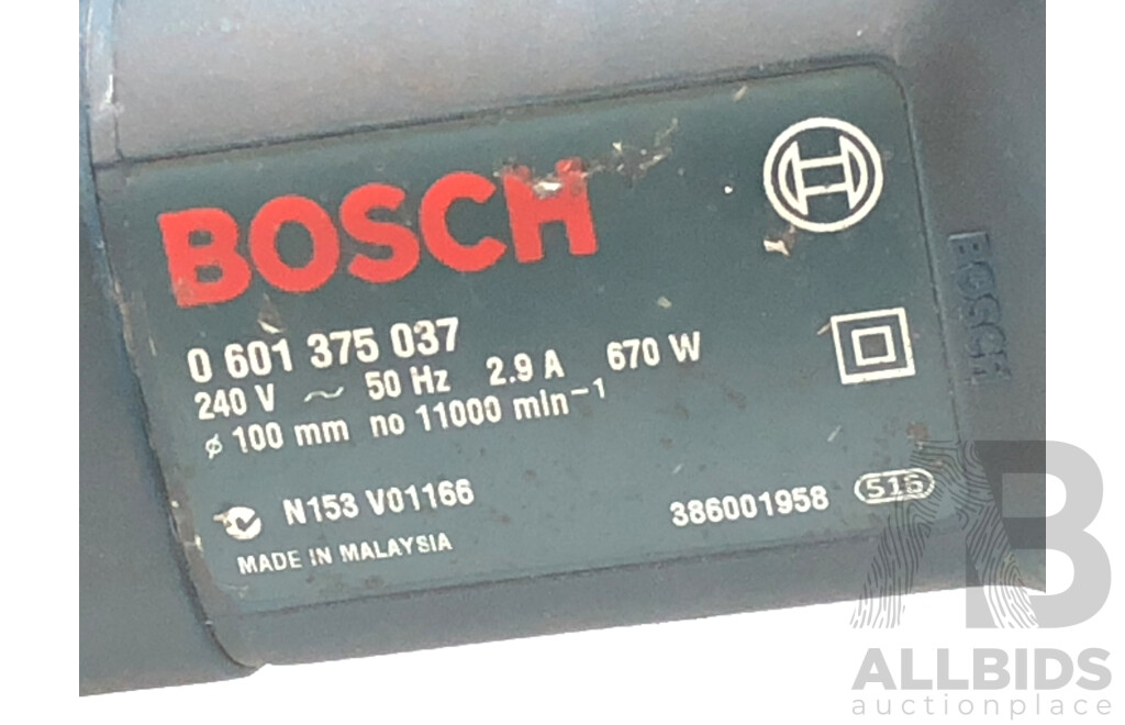 Bosch 670 Watt Electric 100mm Angle Grinder