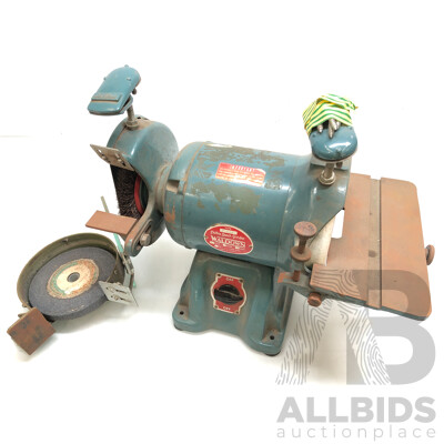 Vintage Waldown 1/2 HP 7 Inch Electric Bench Grinder