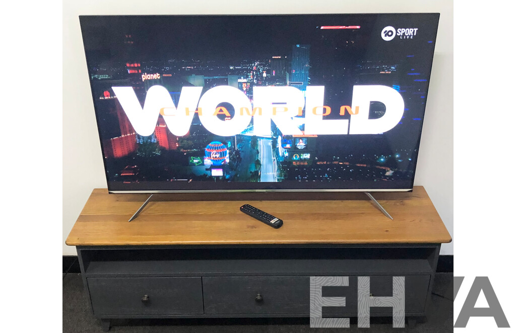 Hisense 55 Inch UHD 4K Smart Television(Series 8) with Oak Entertainment Unit