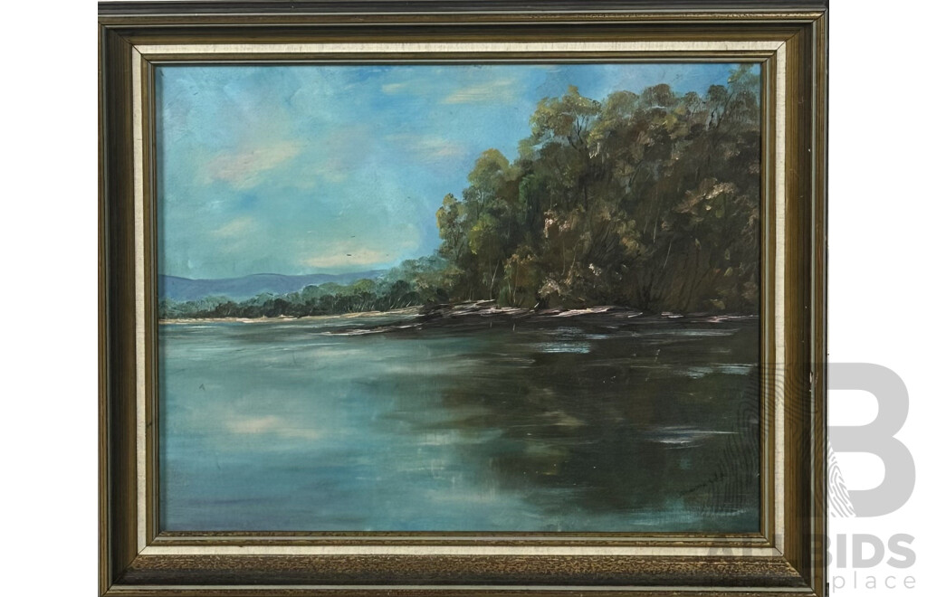 Johanna Lilja/Toner, (20th Century), Lake Tuross,  NSW, (1990), Oil on Canvas, 50 x 60 cm (frame)