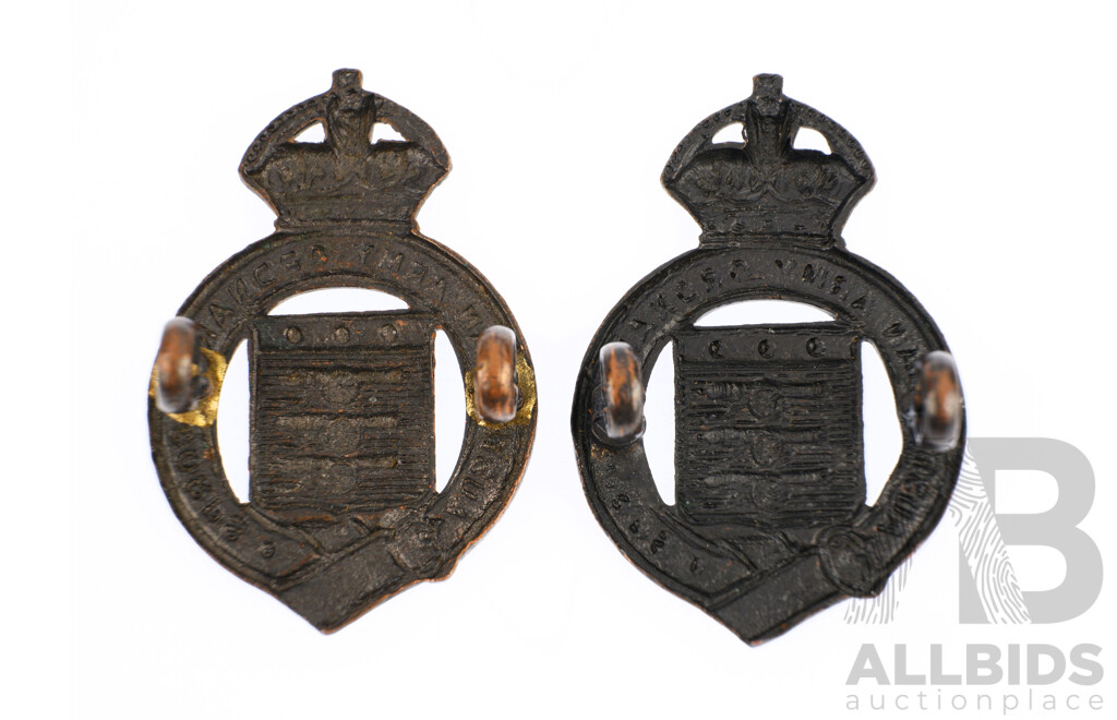 Two Vintage Australian Army Ordnance Corp Hat Badges, 1930 to 1942