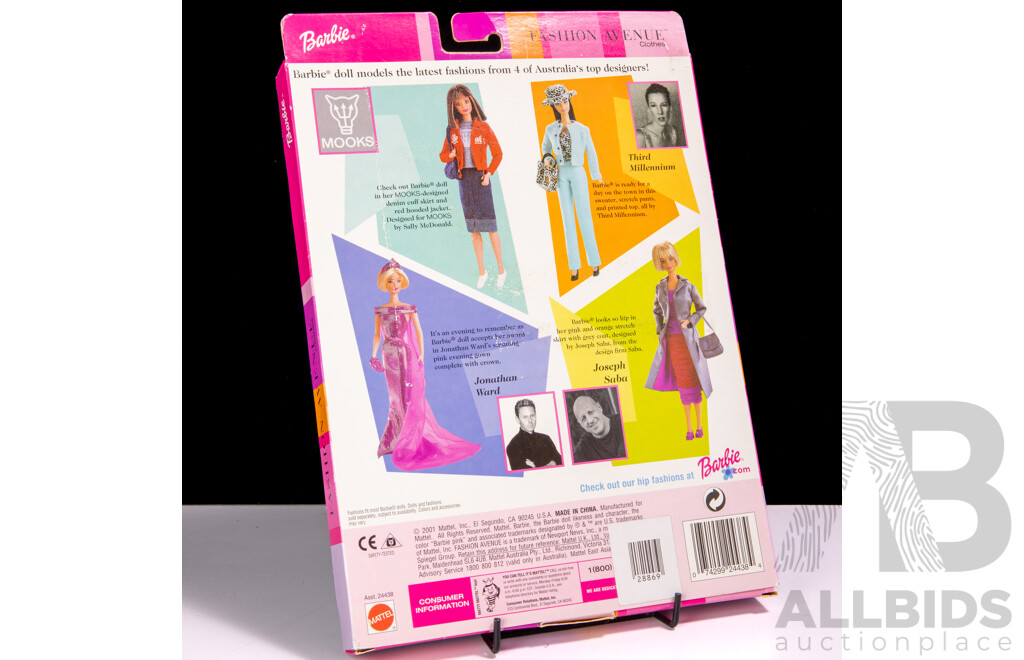 Barbie Fashion Avenue Outfit in Original Packaging Designed by Joseph Saba, Melbourne Australia