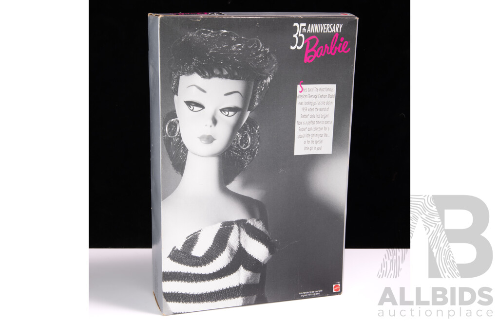 Special Edition Reproduction 35th Anniversary Original 1959 Barbie Doll and Package
