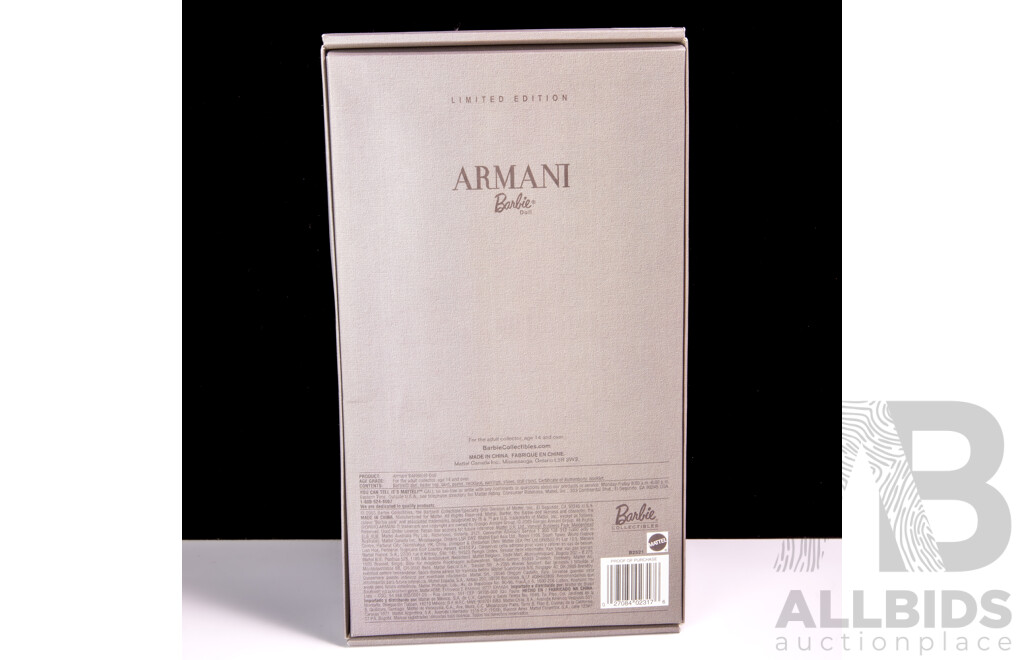 Limited Edition Barbie Collectables Giorgio Armani Barbie Doll in Original Package
