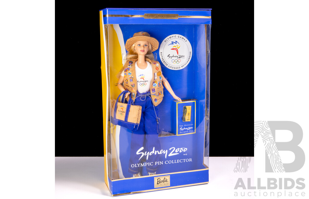 Collectors Edition Sydney 2000 Olympic Pin Collector Barbie Doll in Original Packaging