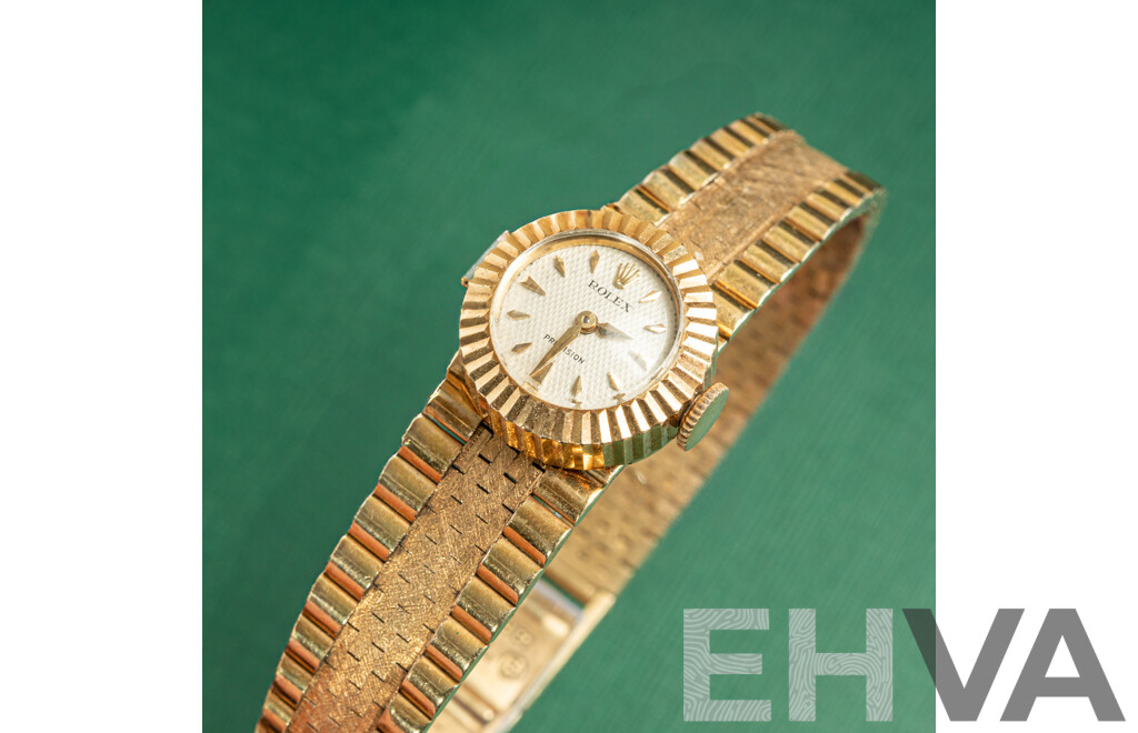 18ct Vintage Rolex Precision, Swiss Made, 11856, Gold Watch & Band Hallmarked, 31.15 Grams