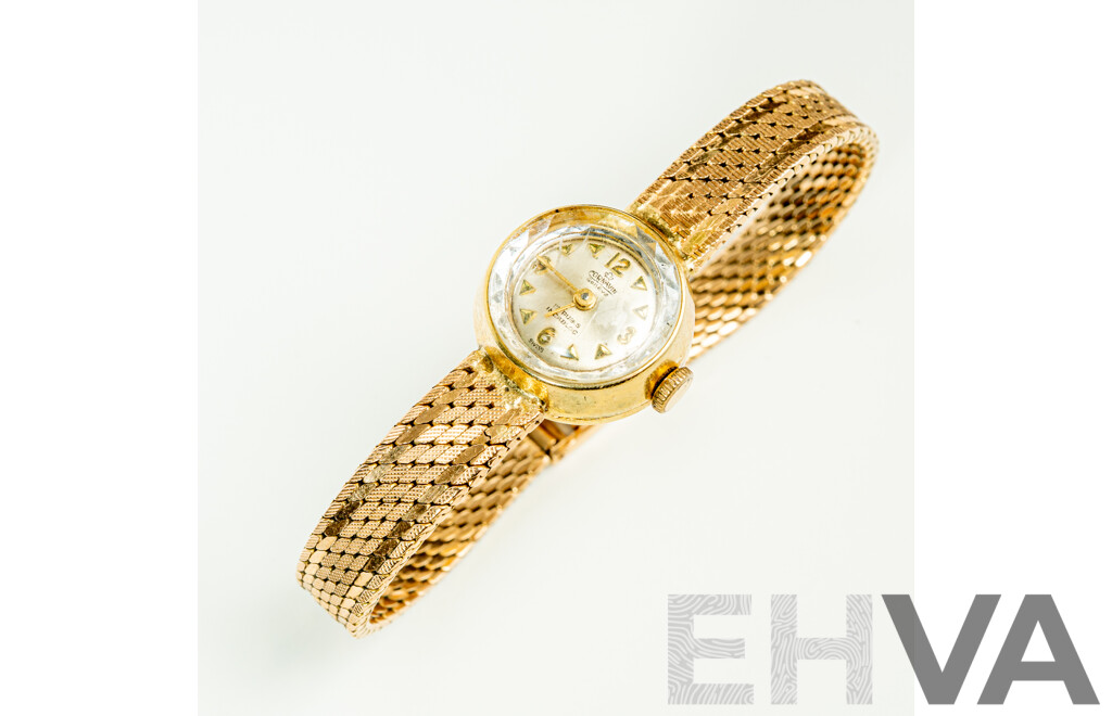 18ct Vintage Cornavin Geneve 17 Rubis Incabloc, Swiss Made, Gold Watch & Band Hallmarked, 26.37 Grams