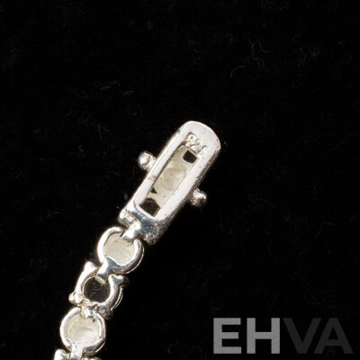 Sterling Silver Opal Triplet Tennis Bracelet, 17.5cm, 13.49 Grams - as New