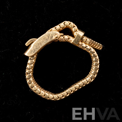 18ct Vintage Adjustable Mesh Belt Buckle Ring Can Be Worn at Size G, K or O, 8.06 Grams