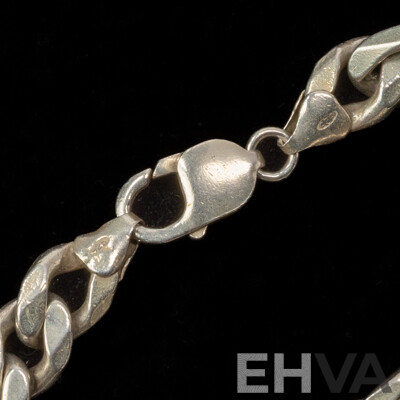 Heavy Sterling Silver Figaro 3+1 Solid Necklace, 70cm, 133.0 Grams
