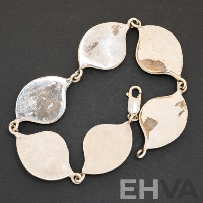 Vintage Mexican Sterling Silver Modernist Bracelet, 23cm, 23.77 Grams