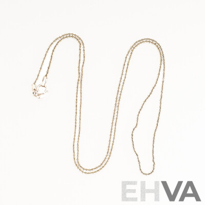 9ct White Gold Diamond Cut Chain, 50cm, 2.02 Grams