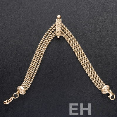 Albertina Vintage Gold Chain/bracelet, 21+2cm, with Graduating Rope Link Chain