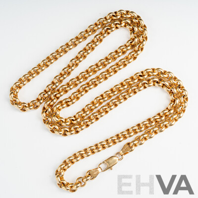 9ct Belcher Link Necklace, 60cm, 19.45 Grams - as New