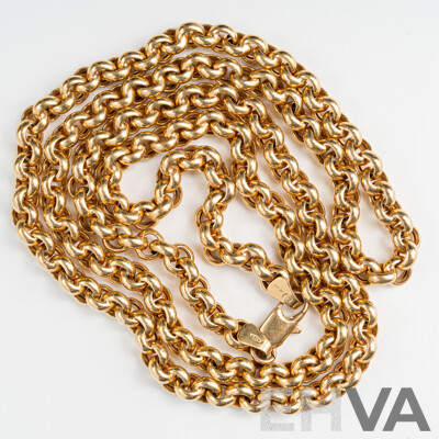 9ct Belcher Link Necklace, 60cm, 19.45 Grams - as New