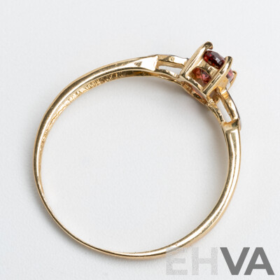 9ct Pink Tourmaline & Diamond Ring, T0.38ct/TDW0.01ct, Size N, 1.08 Grams - as New