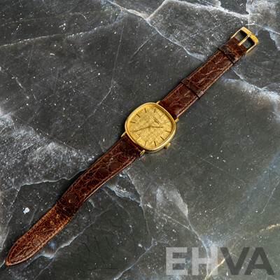 Longines Mechanical Linen Dial Tonneau Vintage Watch, Manual Winding with Movement