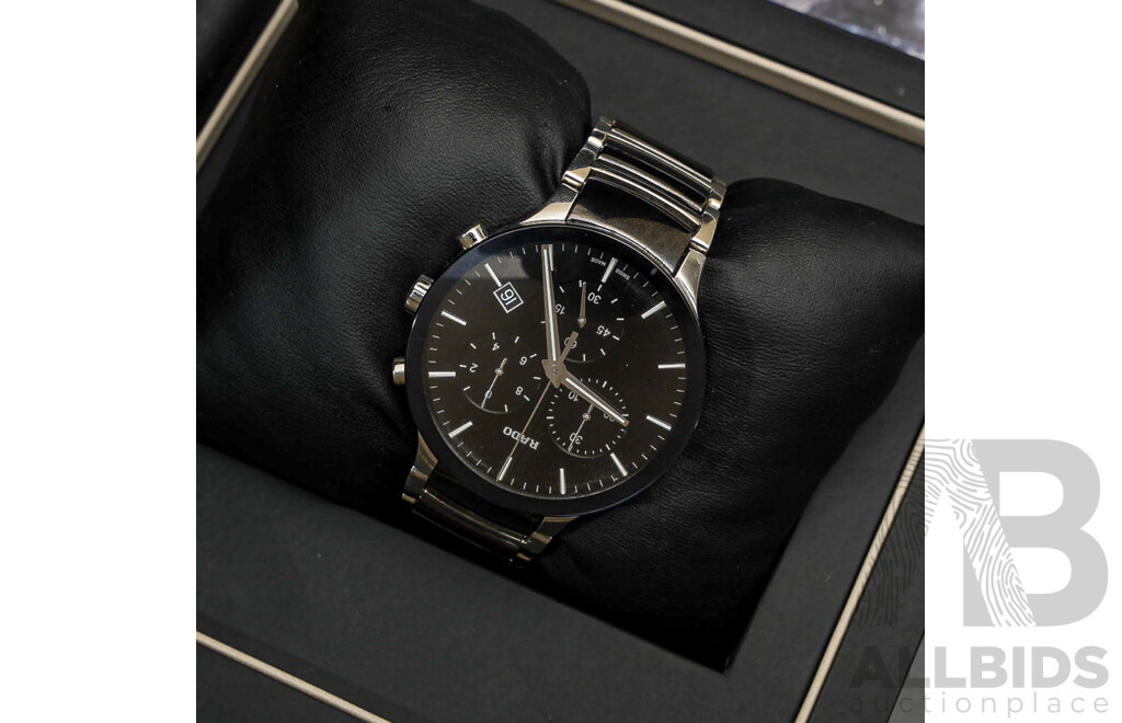 RADO 40mm Centrix Chronograph Mens Watch, Model R30130152 - Original Presentation Box & Extra Links