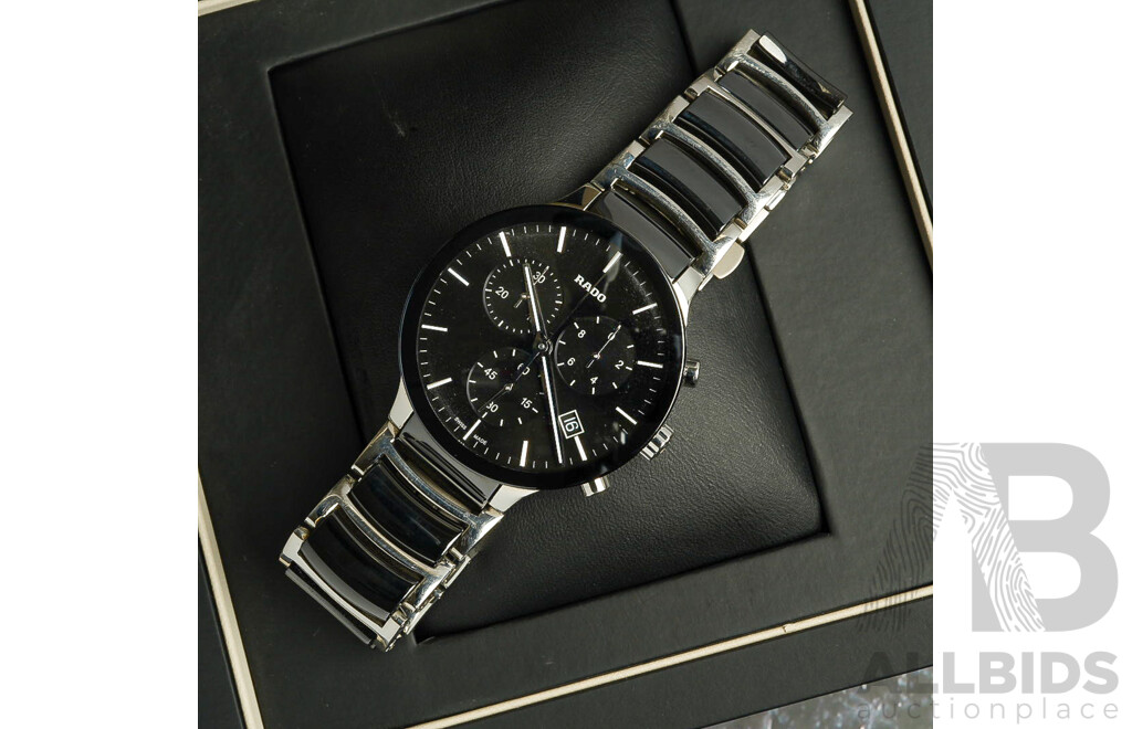 RADO 40mm Centrix Chronograph Mens Watch, Model R30130152 - Original Presentation Box & Extra Links