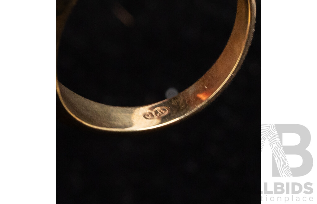 9ct Vintage Onyx & Diamond Signet Ring, TDW 0.03ct, Size U, 5.96 Grams