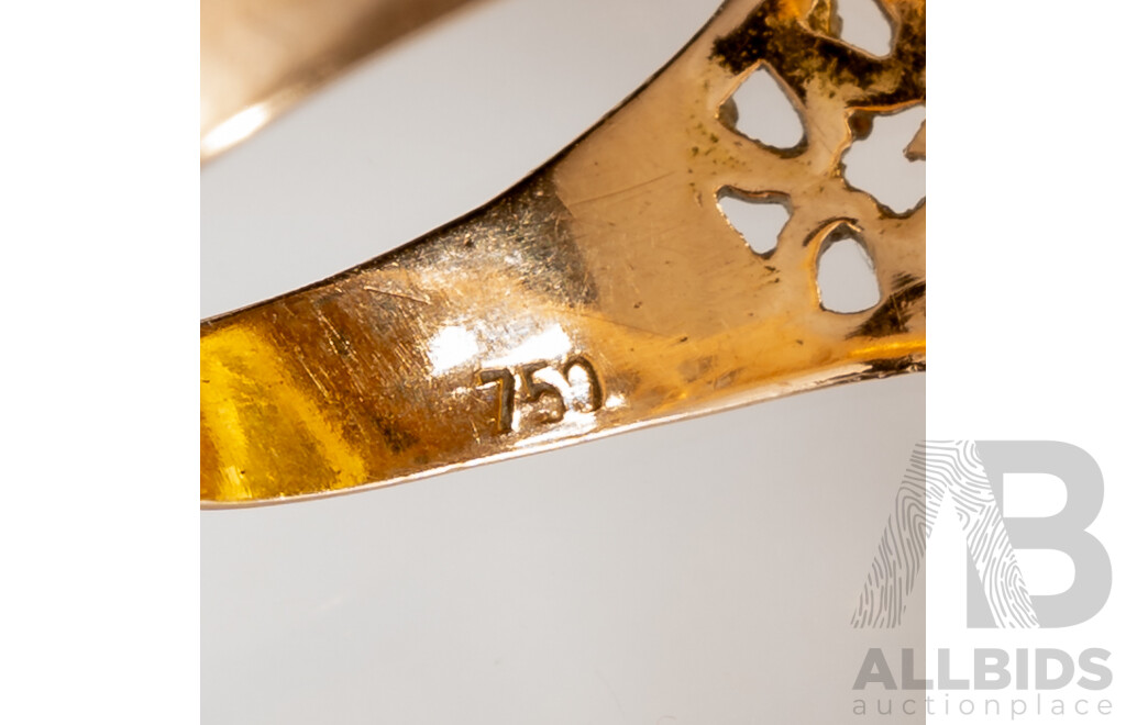 18ct Vintage Citrine Ring, 6.28ct, Size T, 5.34 Grams