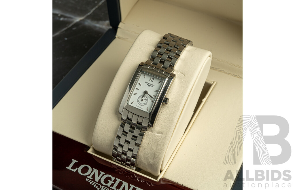 Longines Dolce Vita White Dial Stainless Steel Ladies Watch L5.155.4.16.6, with Original Box & Warranty