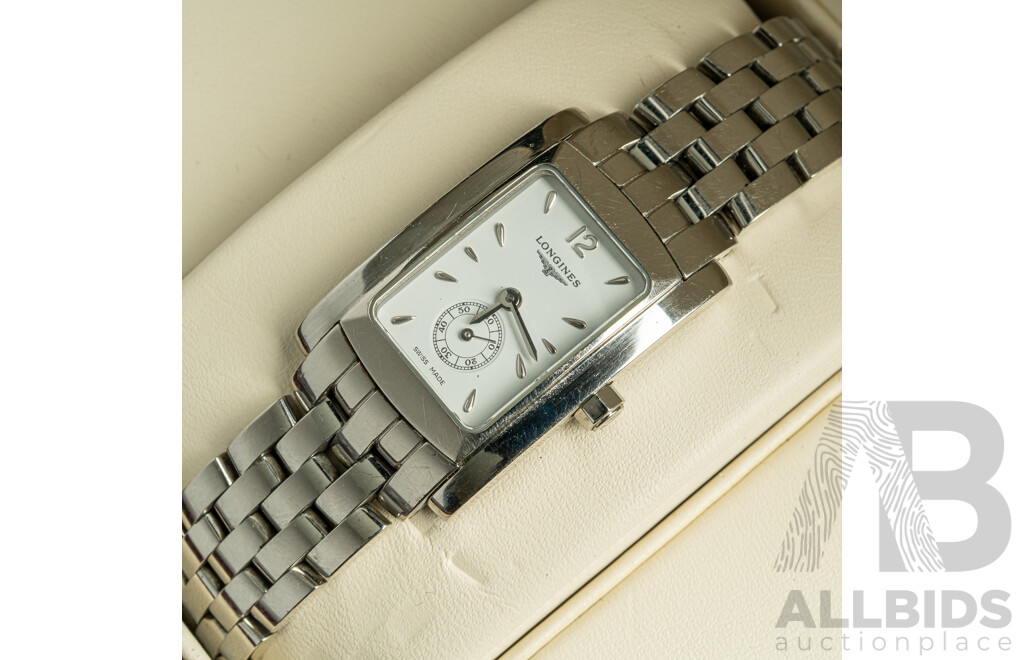 Longines Dolce Vita White Dial Stainless Steel Ladies Watch L5.155.4.16.6, with Original Box & Warranty