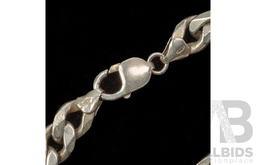 Heavy Sterling Silver Figaro 3+1 Solid Necklace, 70cm, 133.0 Grams