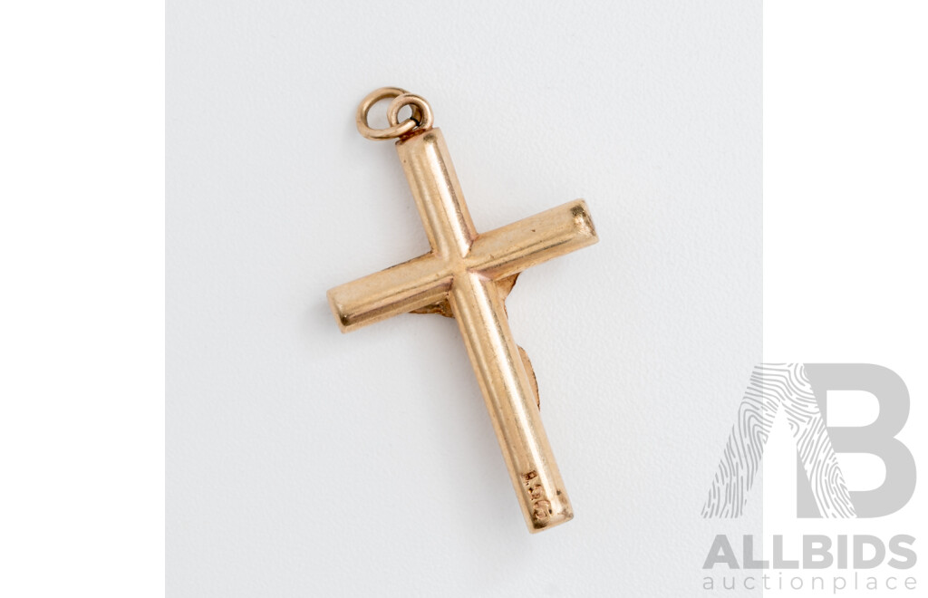 9ct Crucifix Pendant, 22mm X 15mm, 0.85 Grams