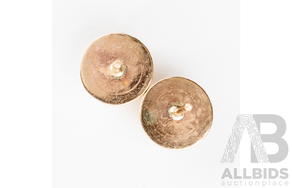 9ct Dome Stud Earrings, 10mm, 1.95 Grams