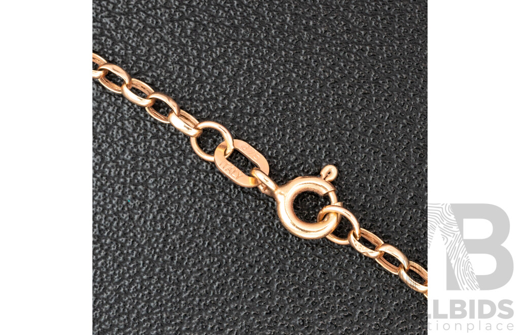 9ct Oval Belcher Link Chain, 50cm, 1.52 Grams