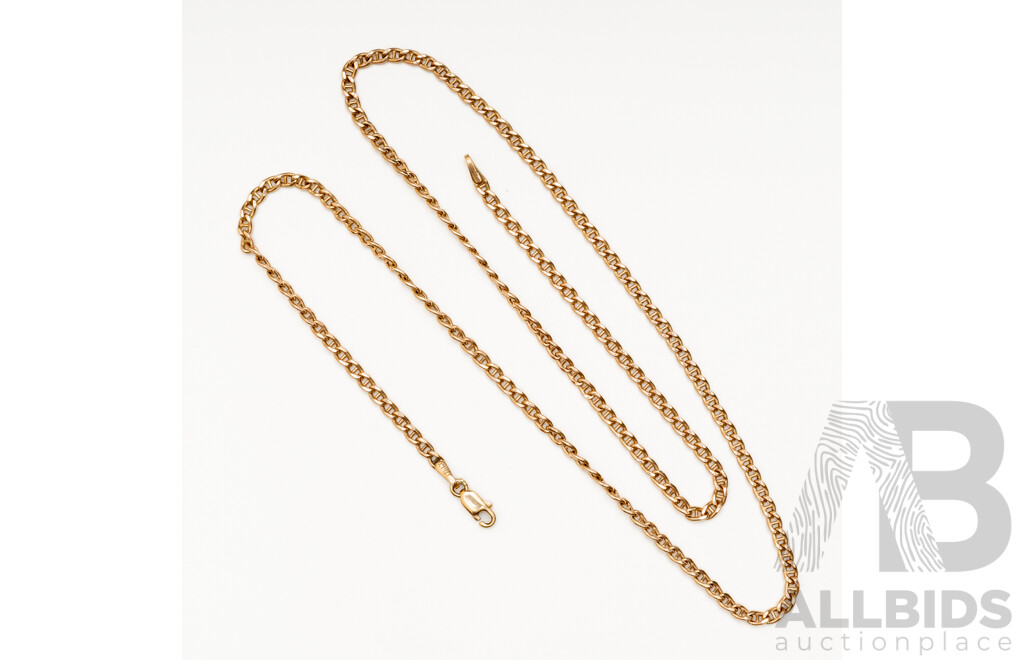9ct Fancy Curb Link Chain, 45cm, 2.62 Grams