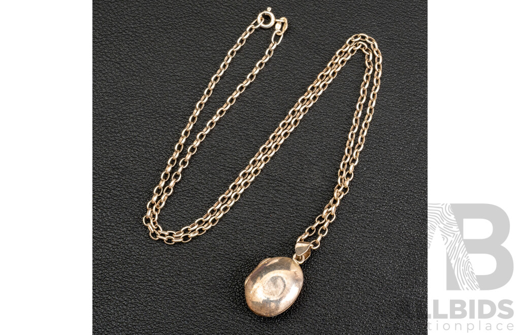 Vintage Sterling Silver (2) Lockets & Chains, 26.30 Grams