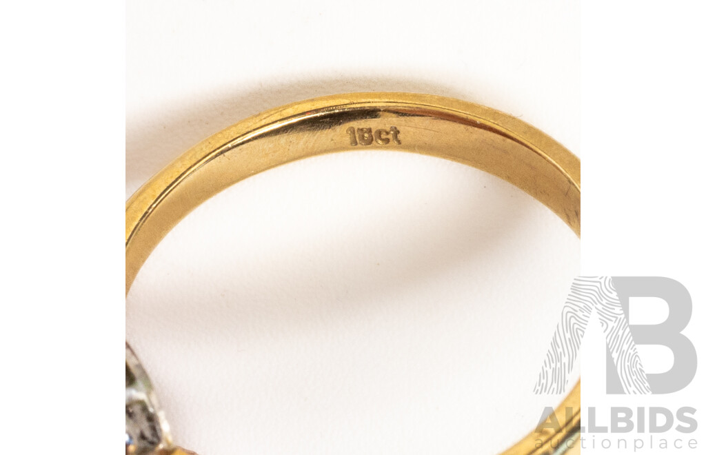 18ct Vintage Diamond Solitaire Ring, TDW0.20ct, Size O, 3.35 Grams