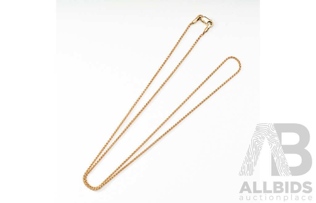 MHJ 10ct Yellow Gold Rope Link Necklace, 46cm, 2.51 Grams