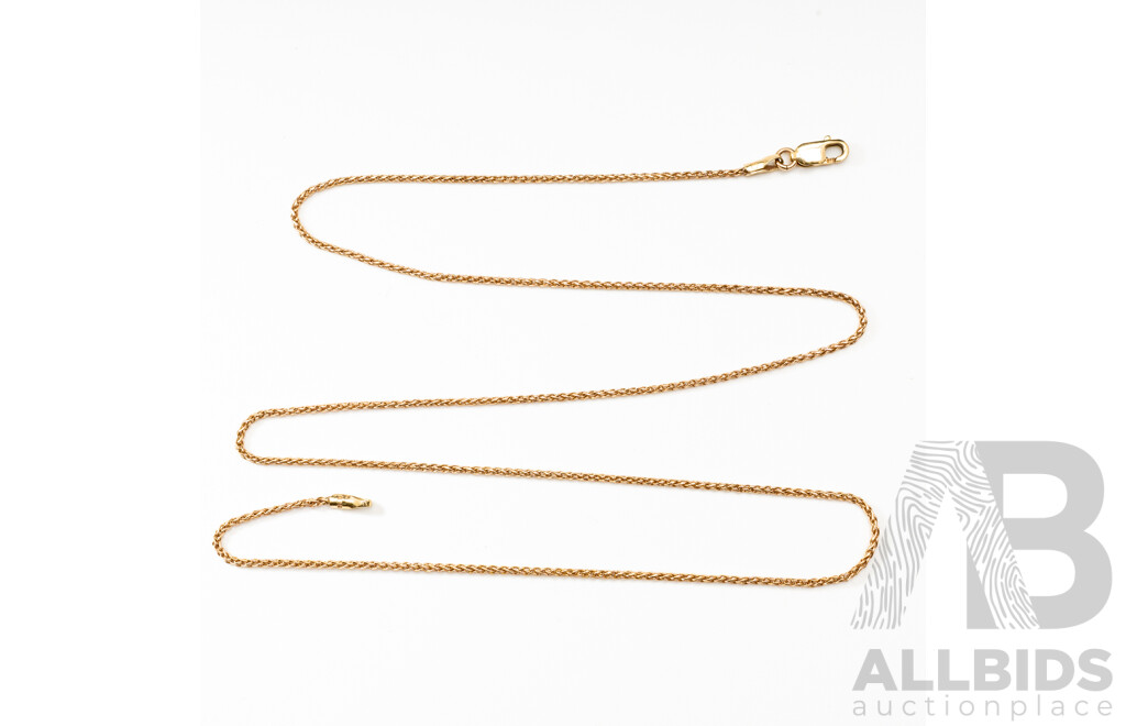 MHJ 10ct Yellow Gold Rope Link Necklace, 46cm, 2.51 Grams